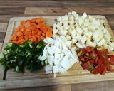 A picture of step 1 of Vegetable and Shrimp Soup with Hake Meatballs.