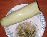 A picture of step 1 of Lauki kofta curry (bottle gourd).
