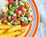 صورة لخطوة 1 من وصفة فطور صيافي (شكشوكة بطاطا مقلية و سلطة)