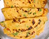 A picture of step 3 of Besan ka chilla.