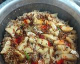 A picture of step 4 of Mutton pulav.
