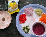 A picture of step 2 of Neutricious beetroot chilla.