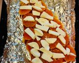 A picture of step 3 of Salmon with truffle tomato and tangerines.