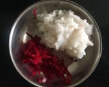 A picture of step 1 of Beetroot Rice.