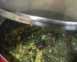 A picture of step 4 of Lal Mathachi Bhaji or Lal Saag Bhaji.