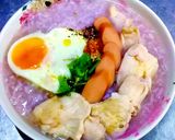 รูปขั้นตอนการทำที่ 5 ของ ข้าวต้มดอกอัญชันใส่ไก่