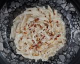 A picture of step 17 of Home Made Fettuccine Alfredo Pasta.