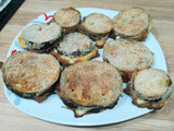 Berenjenas rellenas de jamón y queso al horno