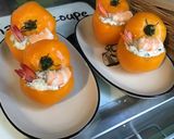 Une image de l'étape 10 de Tomates taiyo farcies à la brousse artisanale,crevettes sauvages et poivre frais.
