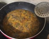 A picture of step 8 of Sindhi Style: 'Lal Math' or 'Lal Saag Dal'.