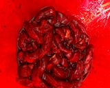 A picture of step 3 of My Sticky Beef Strips marinated in a lovely Sauce.