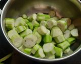 A picture of step 1 of Ridge gourd subji.
