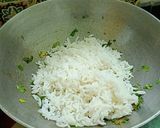 A picture of step 3 of Methi Fried Rice.