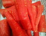 A picture of step 1 of Gajar ka achar/ carrot pickle.