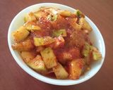 A picture of step 8 of Sweet Aam pickle.