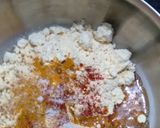A picture of step 2 of Frying Besan papdi.