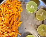 A picture of step 1 of Turmeric pickle.