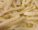 A picture of step 1 of Masala fries.