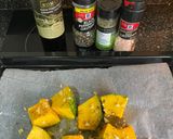 A picture of step 3 of Herb roasted Kabocha squash.