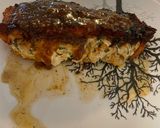 A picture of step 6 of Brown sugar bourbon glazed stuffed salmon.