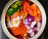 A picture of step 3 of Schezwan chutney.