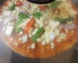 A picture of step 7 of Pizza Paratha or Desi Pizza, without oven.