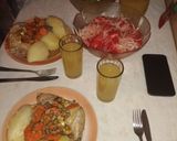 Foto del paso 1 de la receta: Pollo a la primavera con papas cocidas