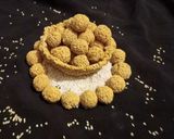 A picture of step 3 of Sesame seeds and Rajgira laddu.