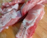 Foto del paso 1 de la receta: Costillas de cerdo a la sidra natural con salsa de manzana y mandarina