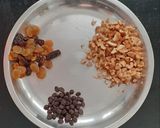 A picture of step 4 of Whole wheat Banana oats bread with nuts n choco chips.
