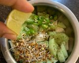 A picture of step 2 of Turnip Cucumber Microgreens Salad.