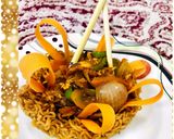 A picture of step 4 of Homemade Ching’s Chinese basket noodles.