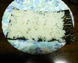 A picture of step 1 of Shrimp Tempura Onigiri Roll.