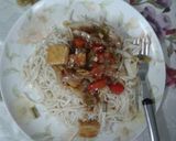 A picture of step 5 of # hakka noodles with veg Chinese sauce.