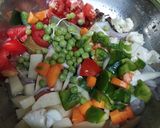 A picture of step 4 of Vegetable pulao in pressure cooker.