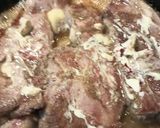 A picture of step 1 of Seared Pork in a cast iron skillet/ The belly buster.