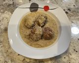 Foto del paso 10 de la receta: Albóndigas de carrillera ibérica en salsa de queso, berenjena y calabacín