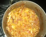 A picture of step 5 of Tofu(awara) chips and cabbage sauce.