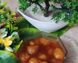 A picture of step 3 of Aloo bukharay ki chutney.