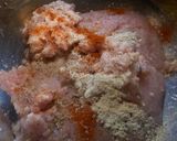 A picture of step 1 of Chicken rice balls.