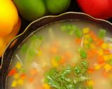 A picture of step 4 of Paneerjal (Whey) vegetable soup.