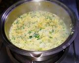 A picture of step 5 of Chicken spinach egg drop soup.