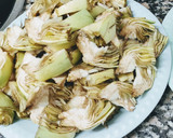 Foto del paso 1 de la receta: Ous trencats amb carxofes, xampinyons i espàrrecs de marge