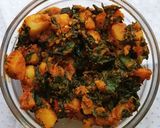 A picture of step 6 of Spinach Potato Dry Subji. Aloo Palak.