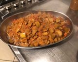 Une image de l'étape 10 de Nouilles japonaises aux tomates, harengs, shiitakes et aubergine blanche.