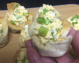 A picture of step 8 of Egg-cheese salad in bread cups.