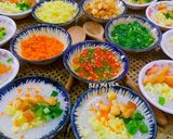 Hình bước làm 7 của món Bánh bèo chén Huế nhân tôm chấy,đậu xanh,mỡ hành