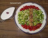عکس مرحله 1 از دستور سالاد فصل با گردو همراه با سس ماست(رژیمی) 🌺