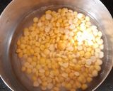 A picture of step 1 of Matar Dal Cucumber Curry.