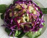 Foto del paso 7 de la receta: Ensalada de espinacas, coles y tofu con vinagreta de hierbabuena